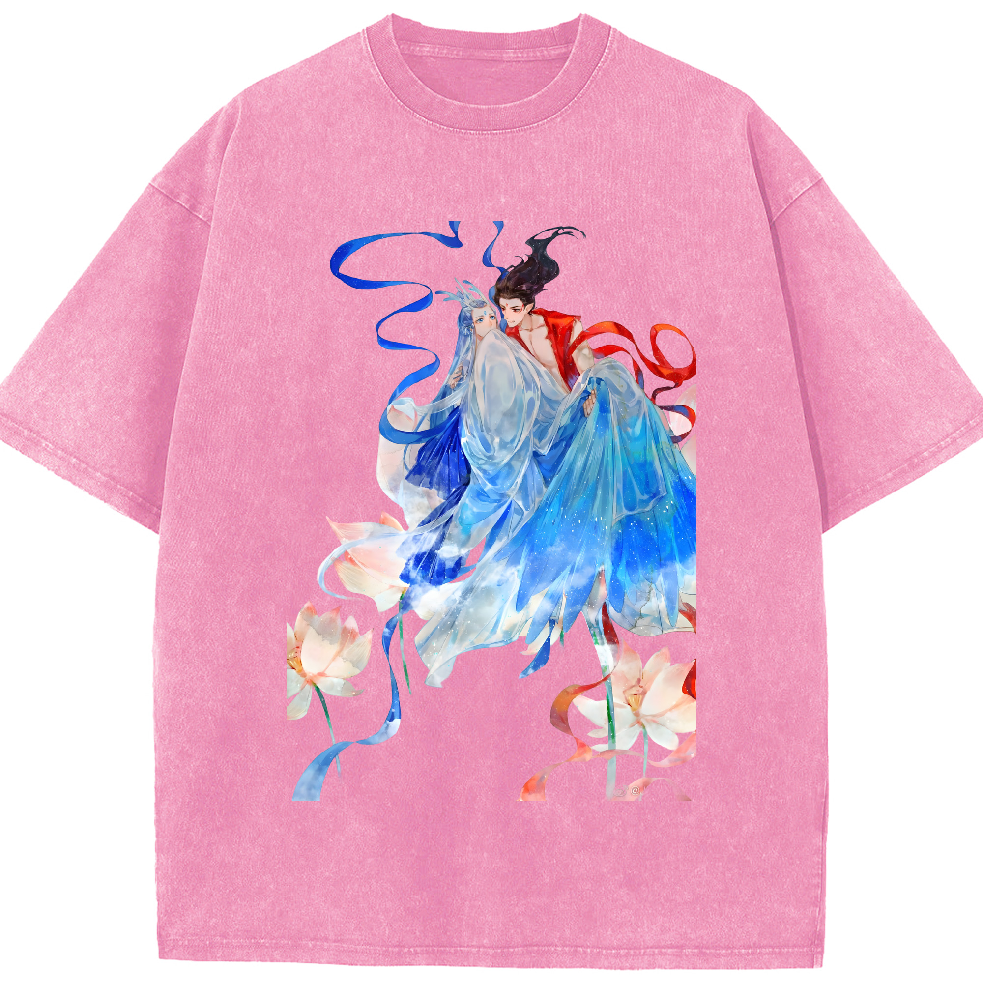（画像用） Ne Zha 2 ナタ 魔童の大暴れ 綿100% ヴィンテージ風 半袖Tシャツ（フロントプリント）